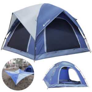 IC ICLOVER 2-3 Person Camping Tent, Waterproof Double Layer Dome Tent with 2 Doors & 2 Large Mesh Windows for Hiking Trave