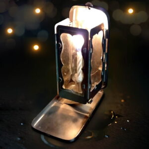 Folding Pocket Candle Lantern | Compact Windproof Stainless Steel | Multi-Purpose Outdoor Decorative Light for Camping Hiking Home Use | Includes 1 Candle