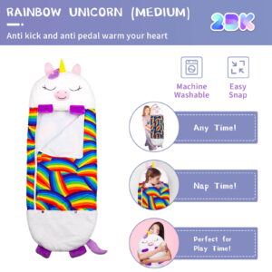 KKL Kids Happy Sleeping Bag Anti-Kick Design Machine Washable Toddler Nap Mat, White