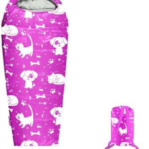 KidzAdventure 32F - 59F Mummy Kids Sleeping Bag - Pink Best Friends Theme