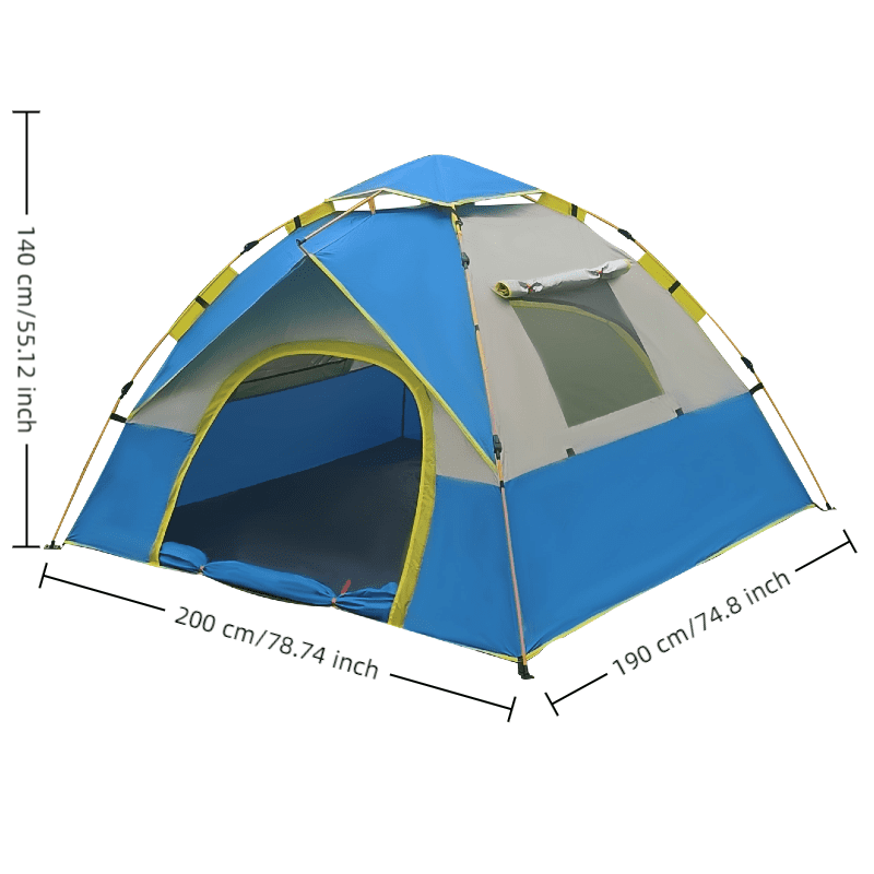 Camping Tent with Sun & Rain Protection, Quick Setup, Mesh Screen & Removable Ceiling, Reinforced Design for Outdoor Adventures and Family Use, White - Image 9