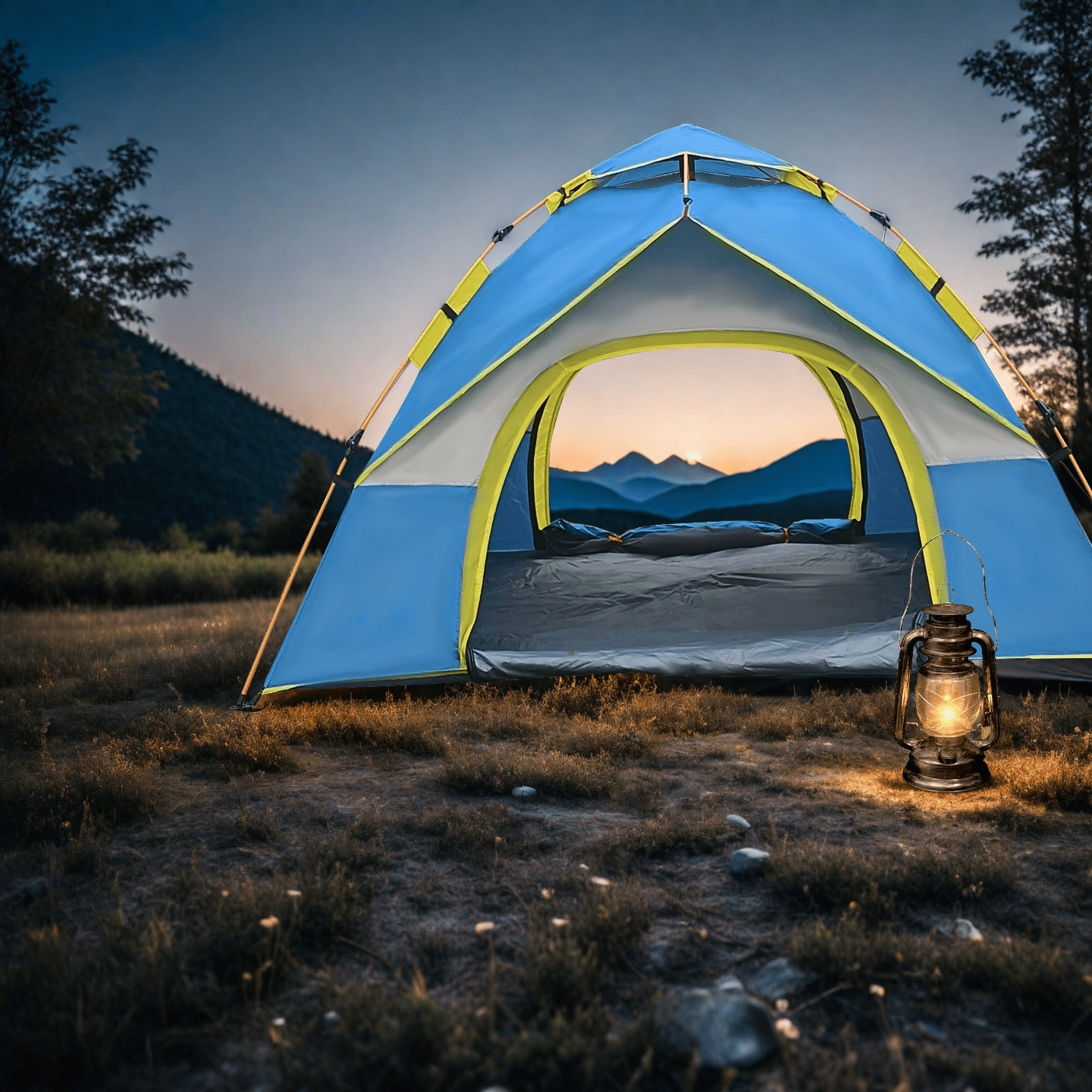 Camping Tent with Sun & Rain Protection, Quick Setup, Mesh Screen & Removable Ceiling, Reinforced Design for Outdoor Adventures and Family Use, White - Image 11