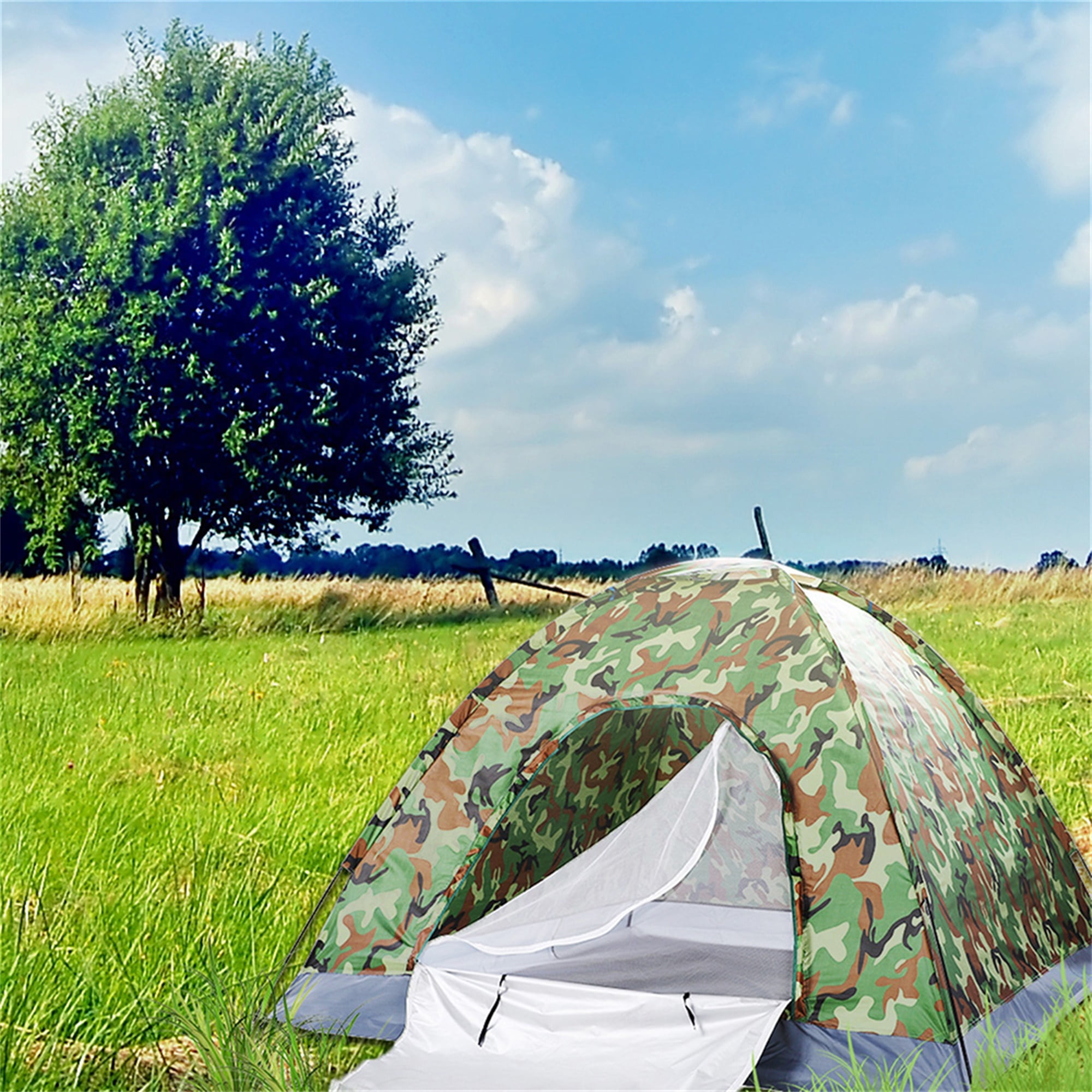 Kadyn Camouflage Camping Tent, Dome 3-4 Person Camping Pop-Up Tent Spacious, Lightweight, for Outdoor Hiking - Image 4