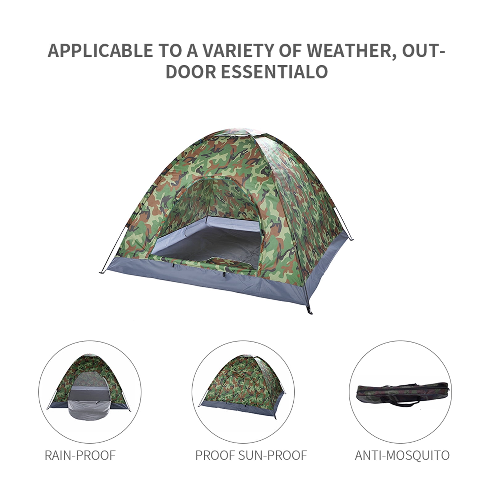 3-4 Person Camping Dome Tent Camouflage - Image 8