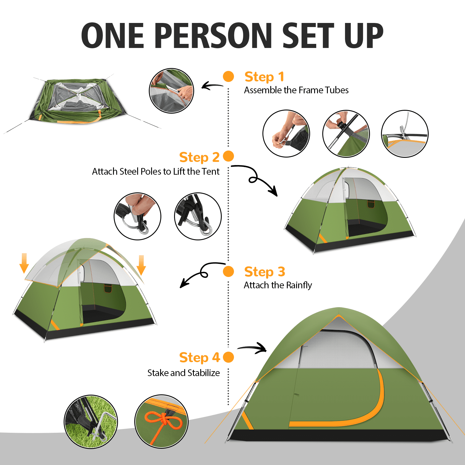 SANOPY Tent 4 Person Tent Easy Setup Camping Tent with Waterproof Rainfly, Windproof Design & Mesh Ventilation for Family, Hiking, Beach, and Travel - Image 9