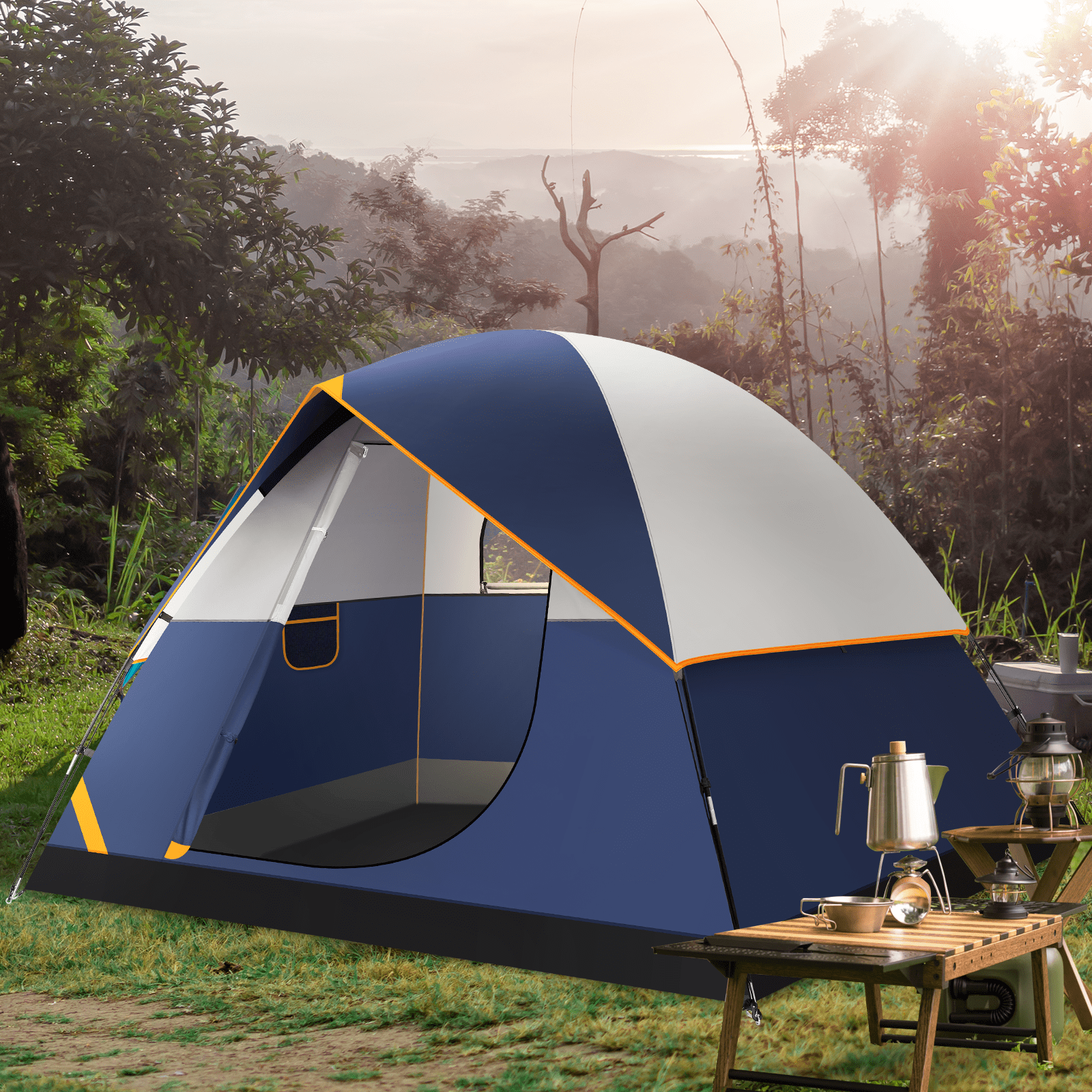 SANOPY Tent 4 Person Tent Easy Setup Camping Tent with Waterproof Rainfly, Windproof Design & Mesh Ventilation for Family, Hiking, Beach, and Travel - Image 13