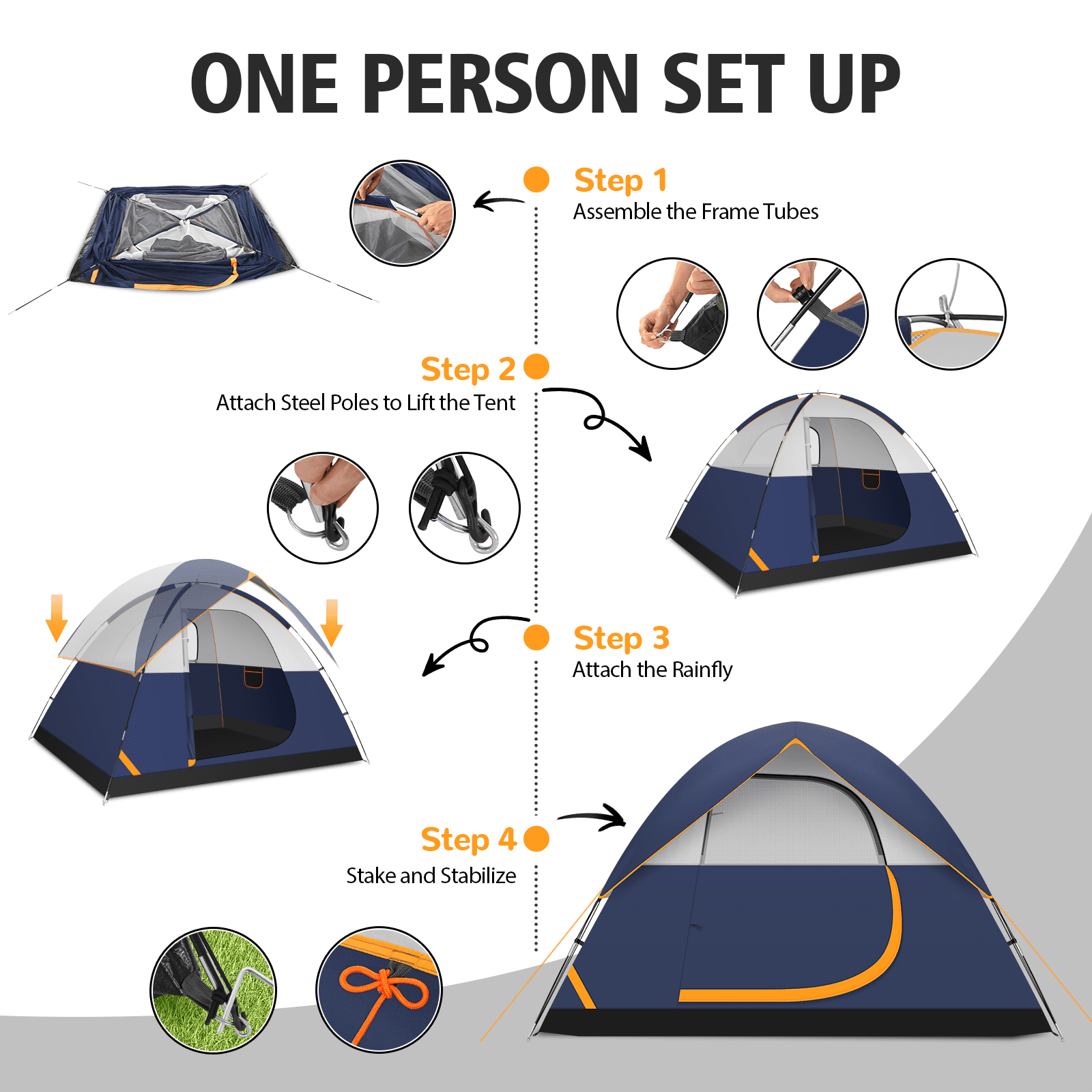 SANOPY Tent 4 Person Tent Easy Setup Camping Tent with Waterproof Rainfly, Windproof Design & Mesh Ventilation for Family, Hiking, Beach, and Travel - Image 16