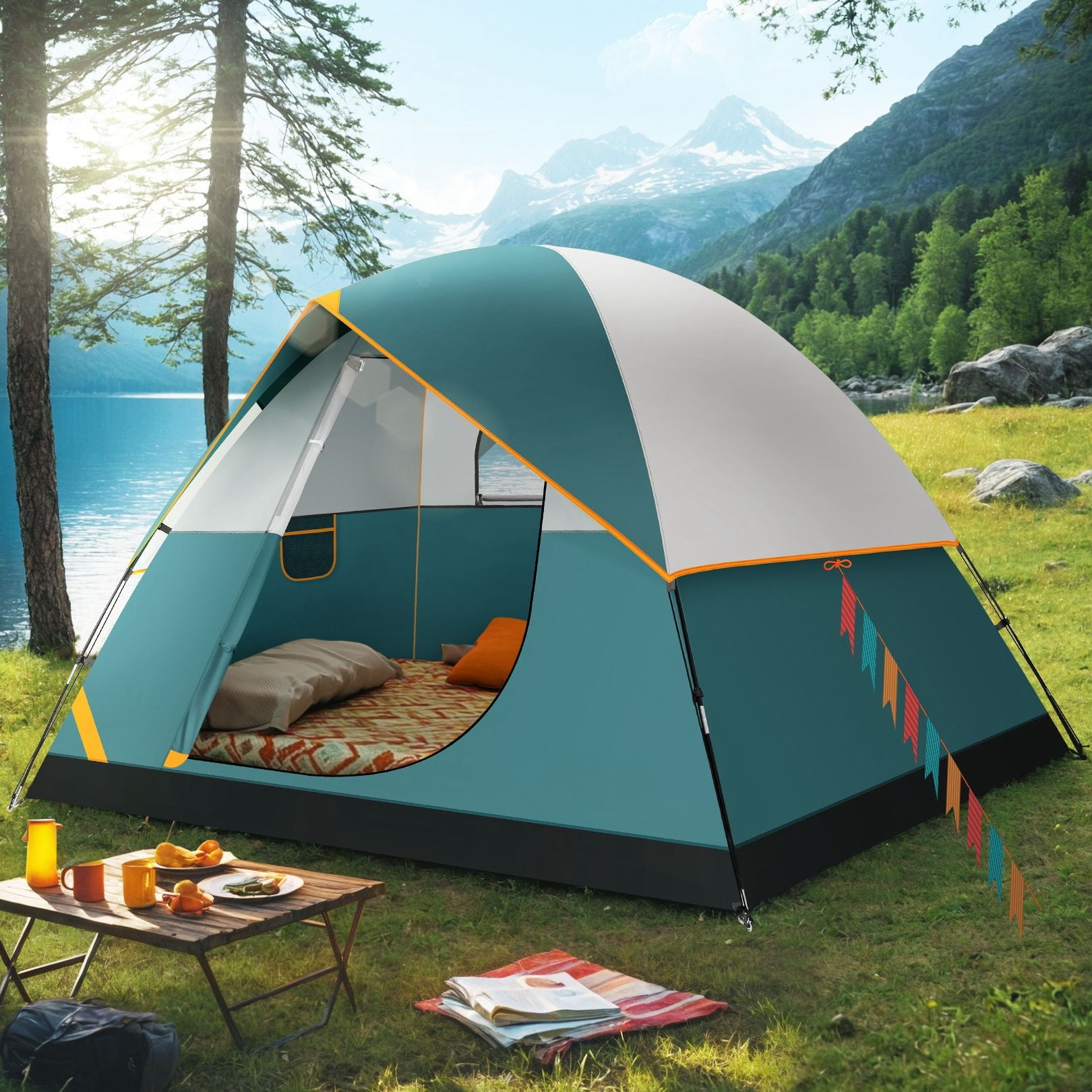 SANOPY Tent 4 Person Tent Easy Setup Camping Tent with Waterproof Rainfly, Windproof Design & Mesh Ventilation for Family, Hiking, Beach, and Travel - Image 23