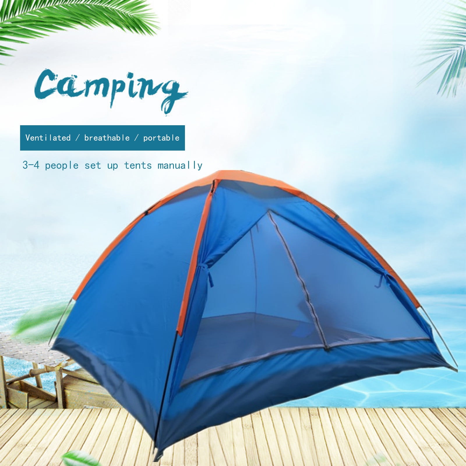 Kokovifyves Sports and Outdoors Clearance 3 Or 4 People Camping Tent, Tent Single-storey Single-door Outdoor Camping Tent, Traveling, Backpacking, Hiking, Outdoors - Image 7