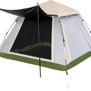 MarketLane 2-4 Person Pop Up Camping Tent, Portable Backpacking Tent with Removable Rainfly, 4 Mesh Walls, 2 Zippered Doors, Carrying Bag, Portable Family Dome Tent for Camping Hiking Mountaineering