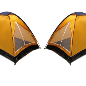 Two Tent Pack of 2 Person Dome Camping Tents 7x5' - Orange, Sealed Bottom