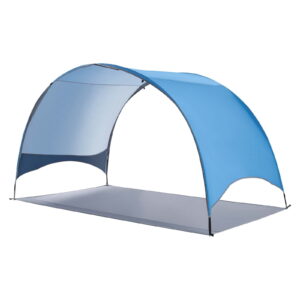 KFFKFF Beach Tent Sun Shelter for 4 People, UPF 50+ Protection, Portable Sun Shade Canopy with Carry Bag & Ground Stakes, Lightweight and Simple Setup for Camping, Fishing, Outdoor Picnics