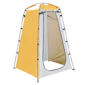 Yibooy Outdoor Bath Tent Folding Privacy Mobile Toilet UV Protection (Yellow Gray)