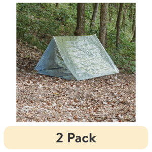 (2 pack) Ozark Trail Emergency Reflective Survival Tent, 96 in, Silver