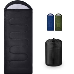 COWIN Sleeping Bags for Adults Backpacking Lightweight Waterproof 41℉-59℉ for Camping Hiking Outdoor Travel with Compression Bags 3.52lb , Black