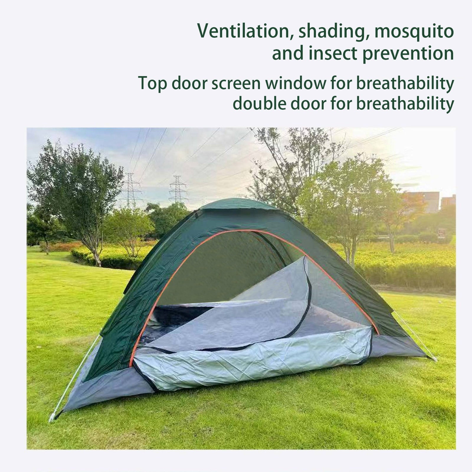 Camping Tents Instant Set Up,2 Person Camping Tent with Rain Fly and Carrying Bag,Outdoor Tent for Backpacking,Hiking,Outdoors,Automatic Quadrangle Tent with Easy Setup 1 Door and 1 Skylight - Image 8