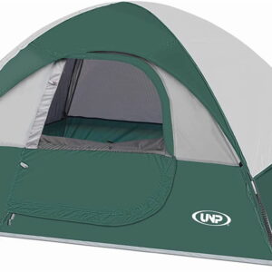UNP Camping Tent 4 Person, Waterproof Windproof Tent with Rainfly Easy Set up-Portable Dome Tents for Camping