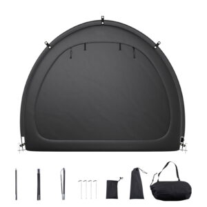 KFFKFF Outdoor Bike Shelter, Holds 4-5 Bicycles, Spacious Tent with Ventilation, Water-Resistant Design Featuring Durable Fiberglass and Dual Entry, Suitable for Bikes