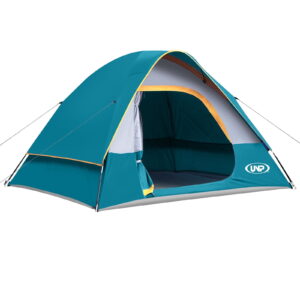 Camping Tent 4 Person, Waterproof Windproof Tent with Rainfly Easy Set up-Portable Dome Tents for Camping, Ocean Blue