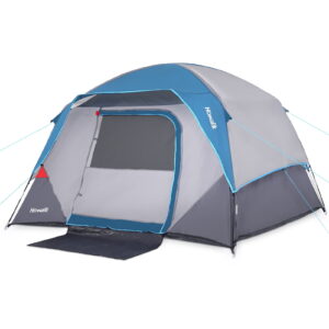 Camping Tent, Waterproof Family Tent with Removable Rainfly and Carry Bag, Lightweight Tent and Easy Set Up for Camping,Traveling,Backpacking,Hiking,Outdoors,96*84*58in Blue