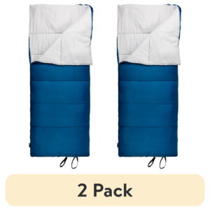 (2 pack) Ozark Trail 35°F Cool Weather Rectangular Sleeping Bag with Recycled Polyester and ZIP SHIELD
