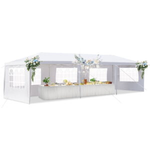 Ktaxon 10'x30' Canopy Party Wedding Patio Tent Pavilion w/5 Sidewall White