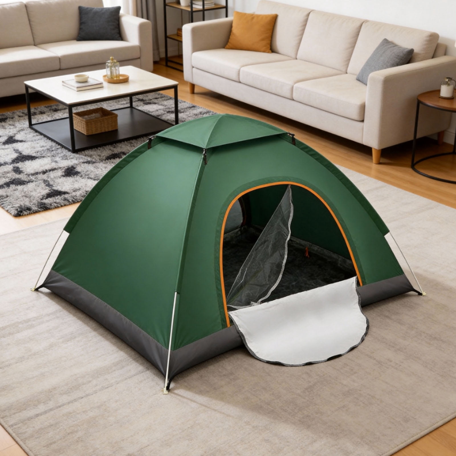 Outdoor Camping Tent, 1-2 Person Folding Pop up Tent, Easy Setup & UV Protection, Waterproof Lightweight Backpacking Dome Tents for Family, Hiking, Outdoor, Travel, Picnic, Green - Image 7