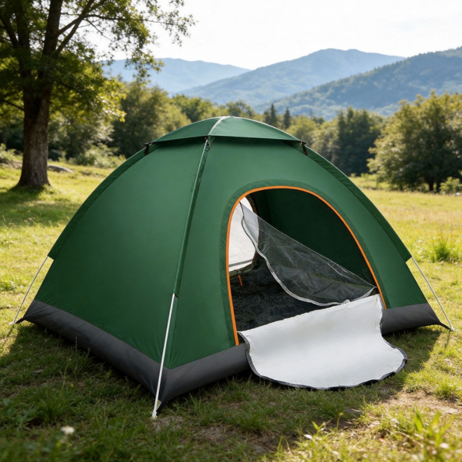 Outdoor Camping Tent, 1-2 Person Folding Pop up Tent, Easy Setup & UV Protection, Waterproof Lightweight Backpacking Dome Tents for Family, Hiking, Outdoor, Travel, Picnic, Green - Image 8