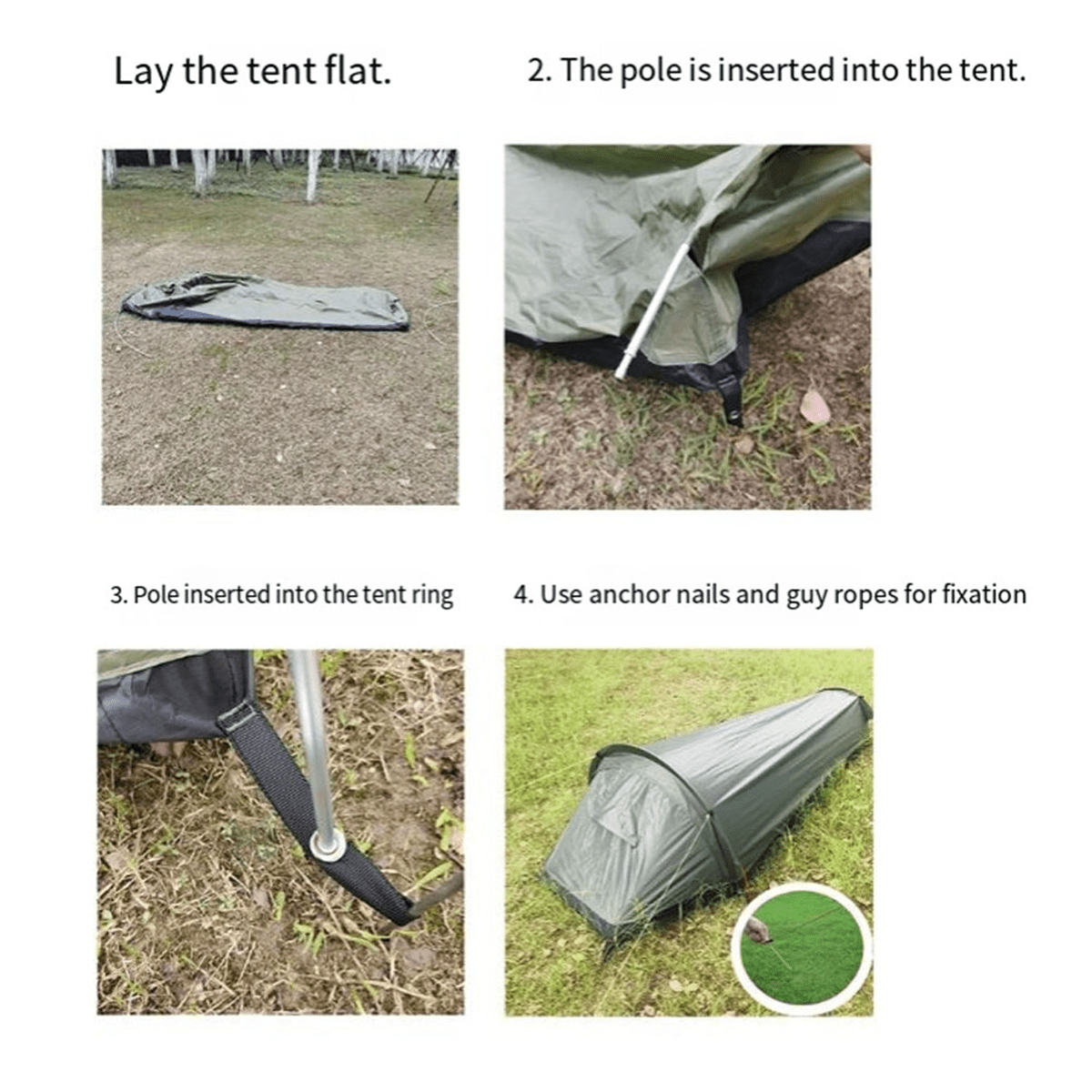 Urltra-Light Outdoor Equipment Wild Camping Sleeping Bag Tent Single Person Hiking Camping Backpacking Tent Waterproof,B,1 x Backpacking Tent,Yellow - Image 2