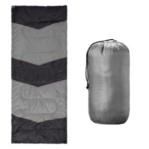 Lightweight Waterproof Sleeping Bag for Backpacking & Hiking, Compact Envelope Design for Warm & Cool Weather, Portable for Camping, Travel, and Outdoor Use - Gray