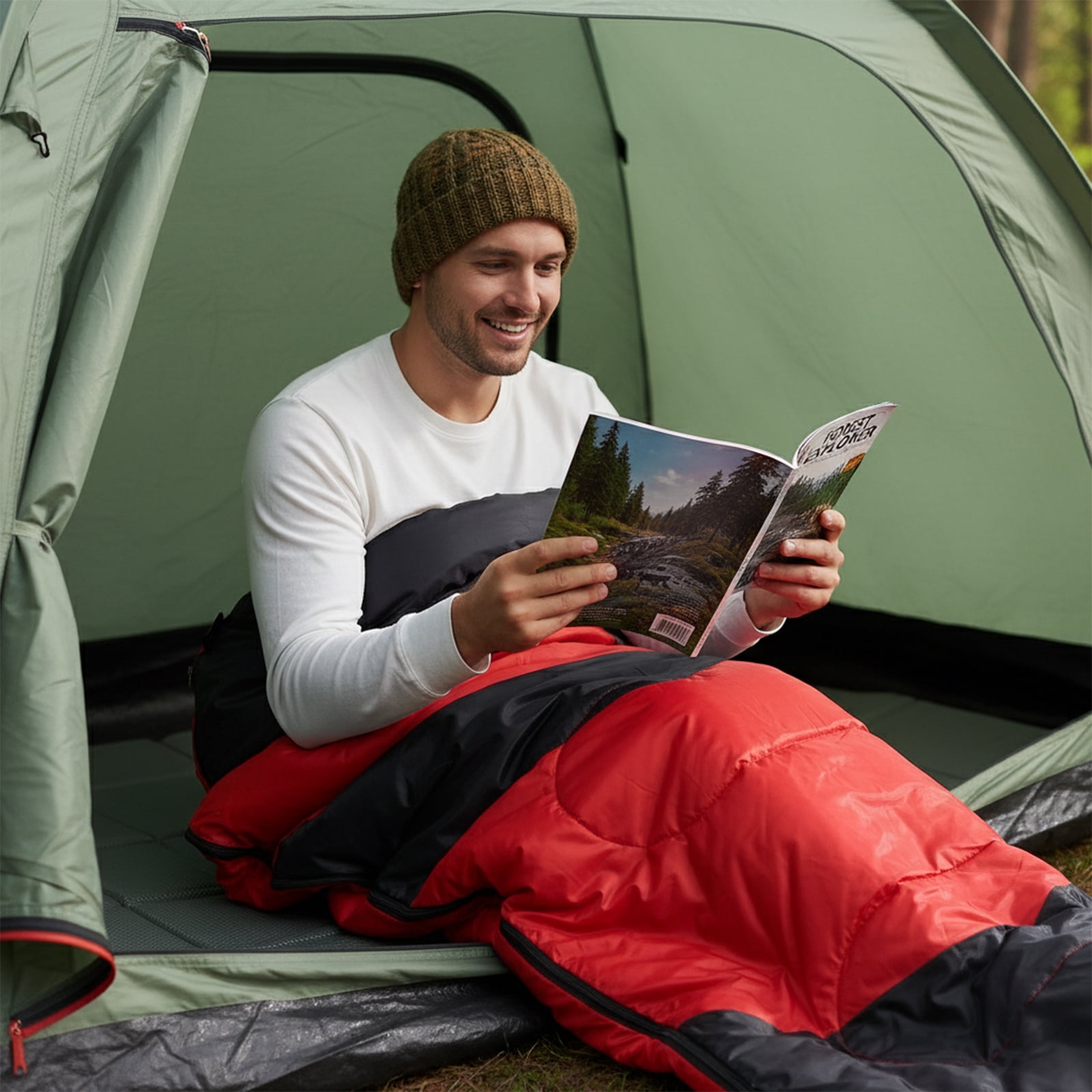 Lightweight Waterproof Sleeping Bag for Backpacking & Hiking, Compact Envelope Design for Warm & Cool Weather, Portable for Camping, Travel, and Outdoor Use - Gray - Image 12