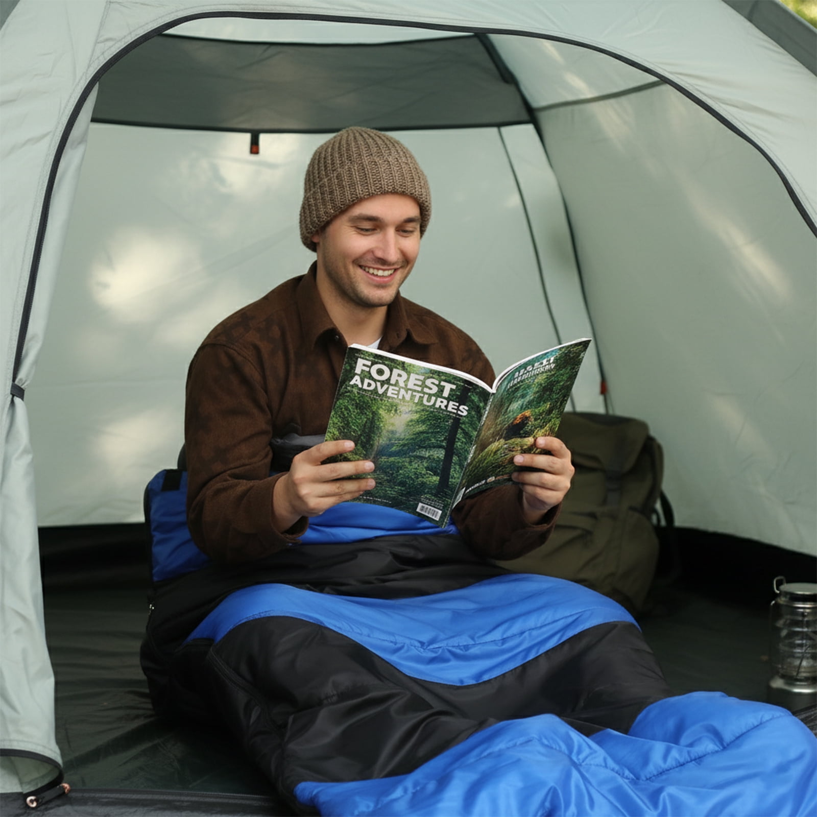 Lightweight Waterproof Sleeping Bag for Backpacking & Hiking, Compact Envelope Design for Warm & Cool Weather, Portable for Camping, Travel, and Outdoor Use - Gray - Image 22