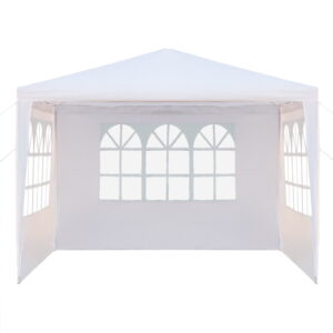 Kadyn Canopy Tent, 10' x 10' Three-sided Waterproof Tent for Parties Garden Pool, Outdoor Canopy Tent with Spiral Tubes, White