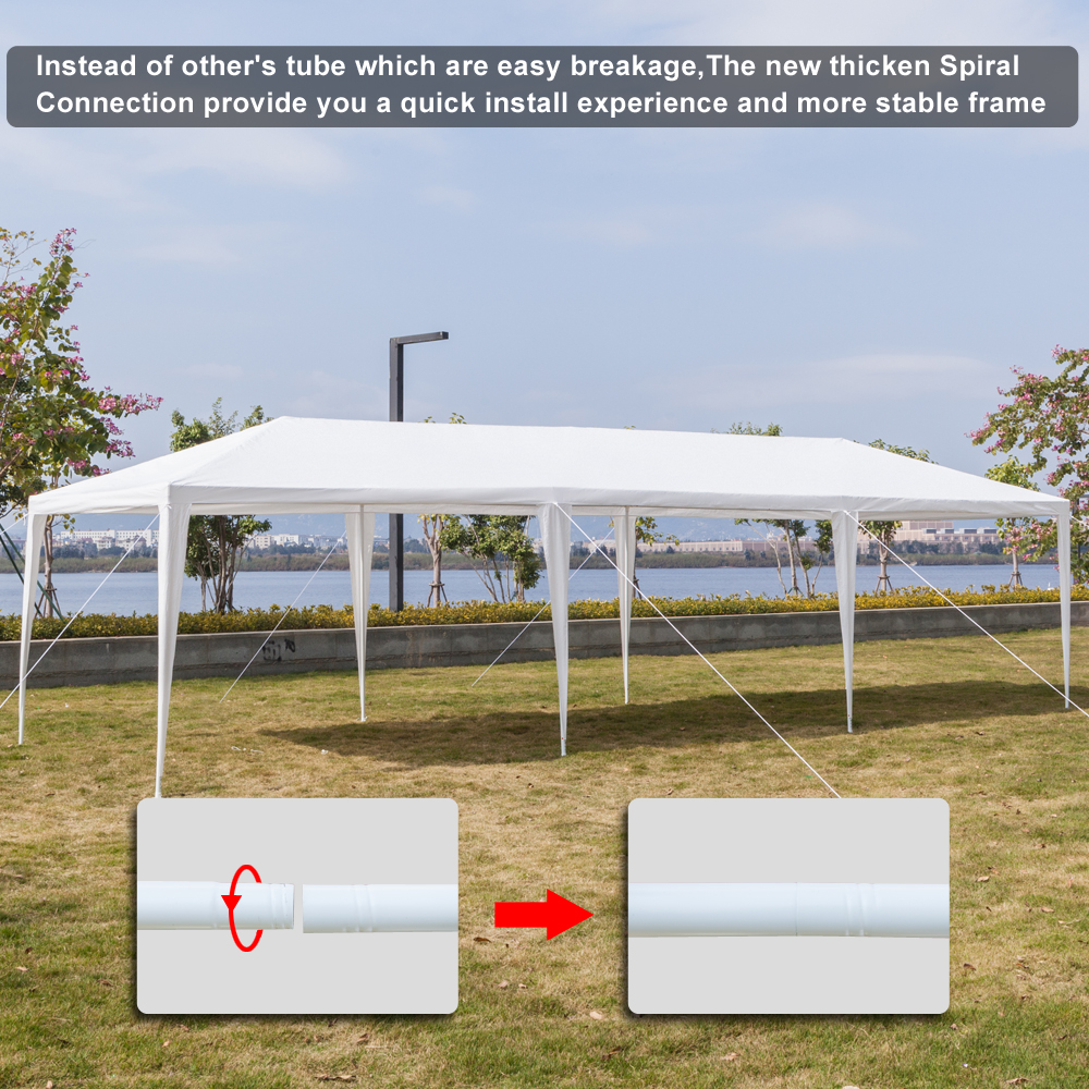 Kadyn Canopy Tent, 10' x 10' Three-sided Waterproof Tent for Parties Garden Pool, Outdoor Canopy Tent with Spiral Tubes, White - Image 21