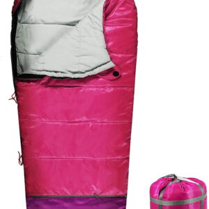REDCAMP Kids Mummy Sleeping Bag for Camping, 3 Season Cold Weather Sleeping Bag Fit Boys,Girls & Teens,Rose Red