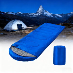 Adult padded sleeping bag 2 pounds, foldable, gift storage bag, waterproof, super warm, zipper/lace, suitable for camping/guest bed/overnight,blue