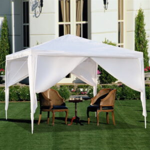 Spaco 10"x10" Four Sides Portable Home Use Waterproof Tent with Spiral Tubes White, Outdoor Party Event Tents