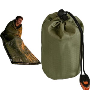 Emergency Sleeping Bag – Waterproof, Compact & Lightweight Survival Bag for Outdoor, Car Camping, Hiking, and Emergency Kits(Green,1PC)